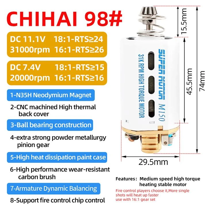 N35H 18tpa 31k High-Speed High Torque Motor For V3 Airsoft Gearbox
